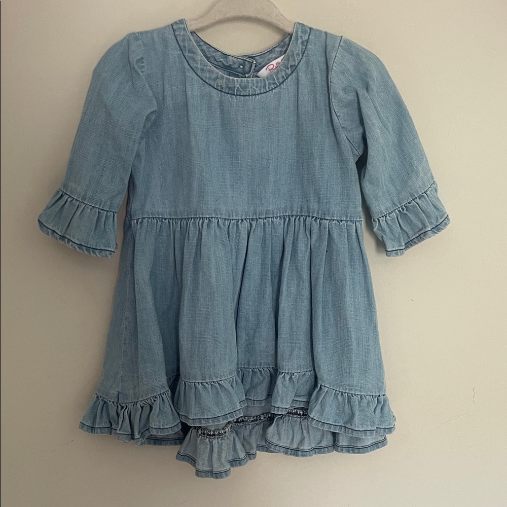 Ruffle Butts 12-18 month girls dress tunic blue jean material